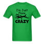 I'm Just Plane Crazy - High Wing - Black - Unisex Classic T-Shirt - bright green