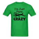 I'm Just Plane Crazy - High Wing - Black - Unisex Classic T-Shirt - bright green