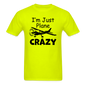 I'm Just Plane Crazy - High Wing - Black - Unisex Classic T-Shirt - safety green