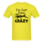 I'm Just Plane Crazy - High Wing - Black - Unisex Classic T-Shirt - yellow