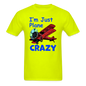 I'm Just Plane Crazy - Biplane - Red - Unisex Classic T-Shirt - safety green