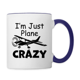 I'm Just Plane Crazy - High Wing - Black - Contrast Coffee Mug - white/cobalt blue