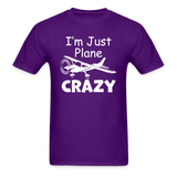 I'm Just Plane Crazy - High Wing - White - Unisex Classic T-Shirt - purple