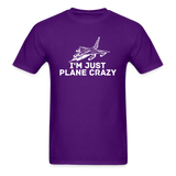 I'm Just Plane Crazy - Fighter - Jet - White - Unisex Classic T-Shirt - purple