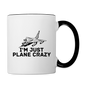 I'm Just Plane Crazy - Fighter - Jet - Contrast Coffee Mug - white/black