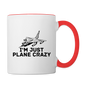 I'm Just Plane Crazy - Fighter - Jet - Contrast Coffee Mug - white/red