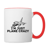 I'm Just Plane Crazy - Fighter - Jet - Contrast Coffee Mug - white/red