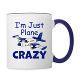 I'm Just Plane Crazy - Twin - Contrast Coffee Mug - white/cobalt blue