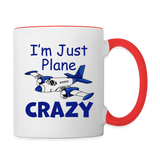 I'm Just Plane Crazy - Twin - Contrast Coffee Mug - white/red