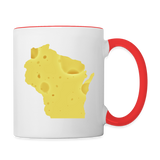 Wisconsin - Cheese - Contrast Coffee Mug - white/red