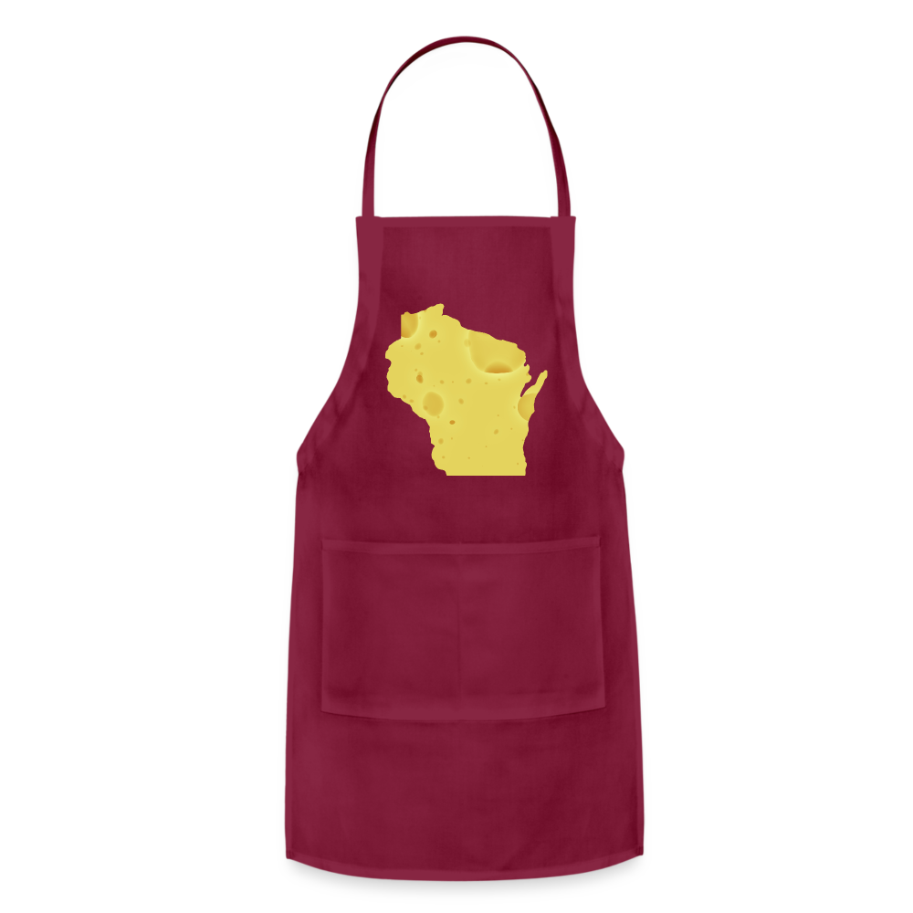 Wisconsin - Cheese - Adjustable Apron - burgundy