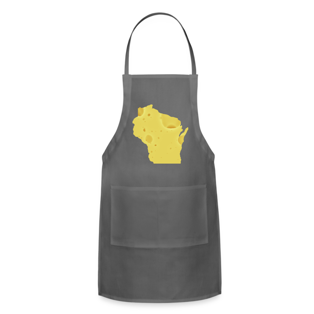 Wisconsin - Cheese - Adjustable Apron - charcoal