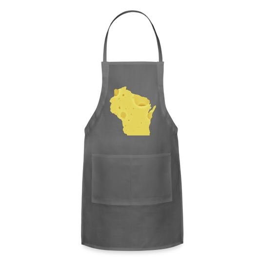 Wisconsin - Cheese - Adjustable Apron - charcoal