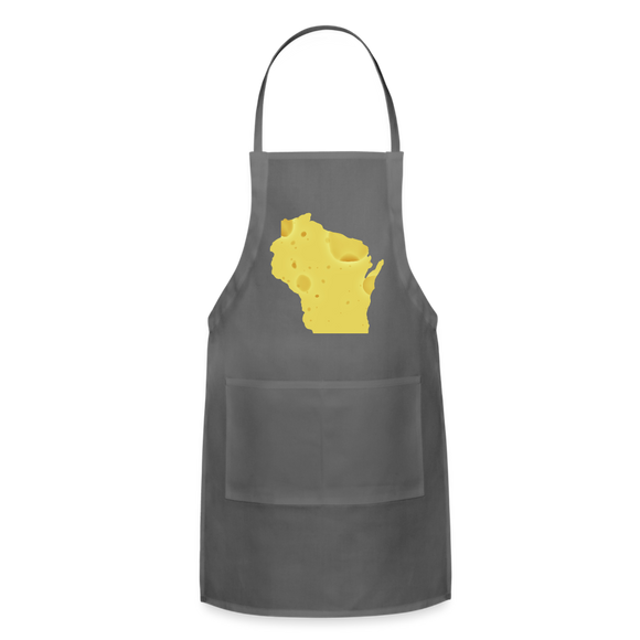 Wisconsin - Cheese - Adjustable Apron - charcoal
