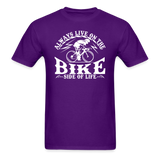 Bike Side Of Life - White - Unisex Classic T-Shirt - purple