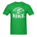 Bike Side Of Life - White - Unisex Classic T-Shirt - bright green