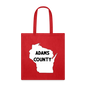 Adams County - Wisconsin - Tote Bag - red