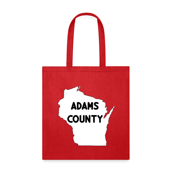 Adams County - Wisconsin - Tote Bag - red