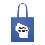 Adams County - Wisconsin - Tote Bag - royal blue