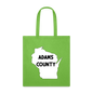 Adams County - Wisconsin - Tote Bag - lime green