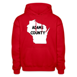 Adams County - Wisconsin - Gildan Heavy Blend Adult Hoodie - red