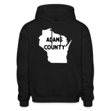Adams County - Wisconsin - Gildan Heavy Blend Adult Hoodie - black