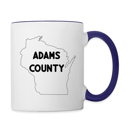 Adams County - Wisconsin - Contrast Coffee Mug - white/cobalt blue