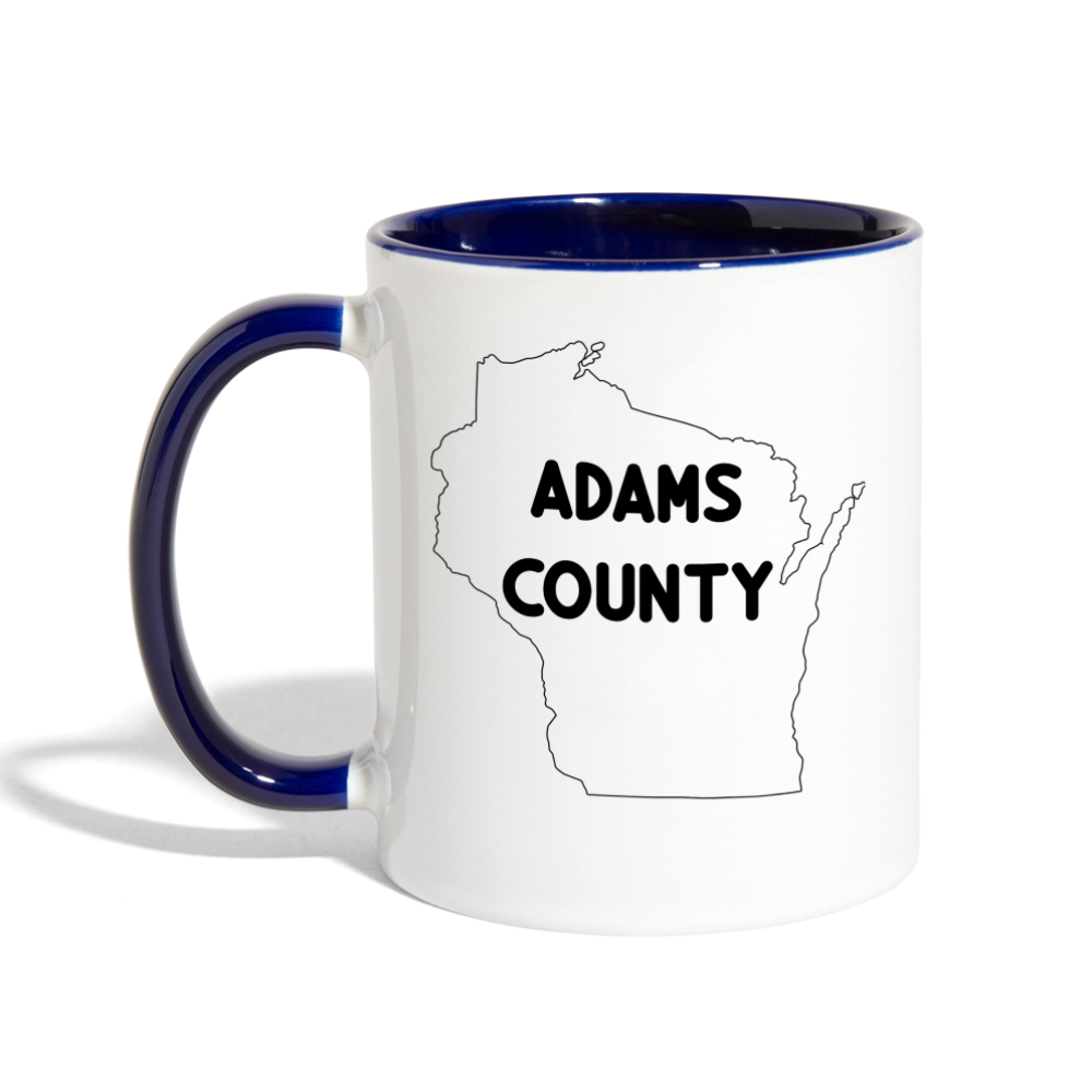 Adams County - Wisconsin - Contrast Coffee Mug - white/cobalt blue