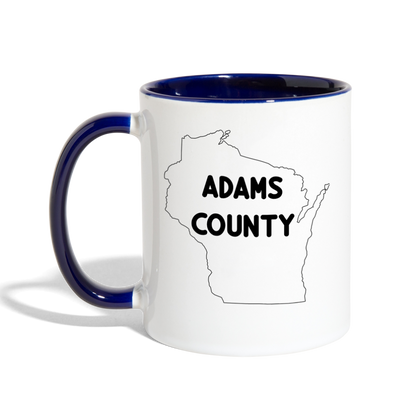 Adams County - Wisconsin - Contrast Coffee Mug - white/cobalt blue