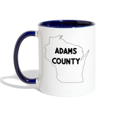 Adams County - Wisconsin - Contrast Coffee Mug - white/cobalt blue