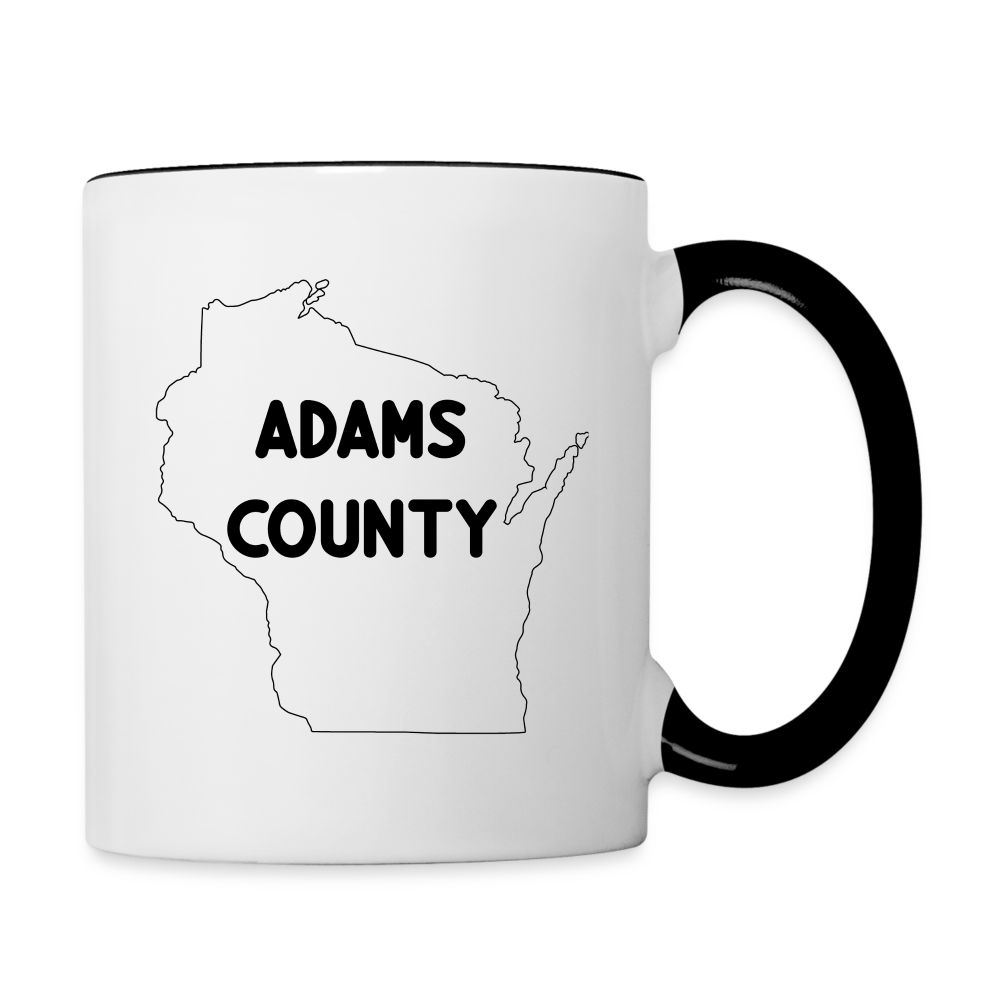 Adams County - Wisconsin - Contrast Coffee Mug - white/black