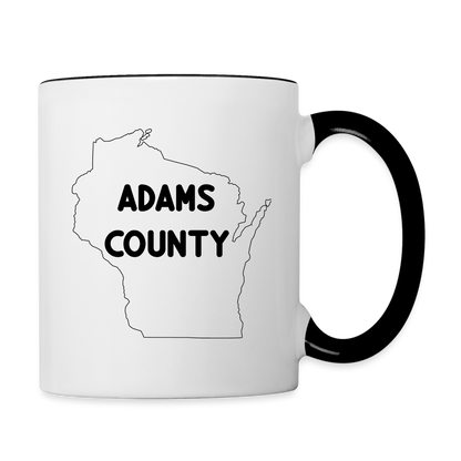 Adams County - Wisconsin - Contrast Coffee Mug - white/black