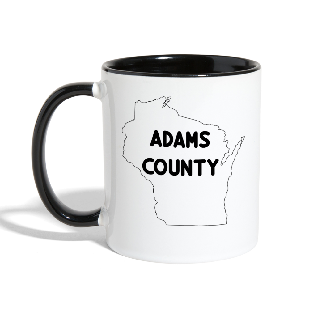 Adams County - Wisconsin - Contrast Coffee Mug - white/black