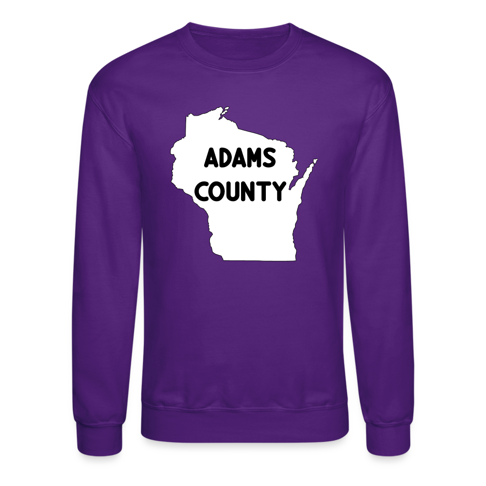 Adams County - Wisconsin - Crewneck Sweatshirt - purple