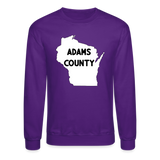 Adams County - Wisconsin - Crewneck Sweatshirt - purple