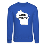 Adams County - Wisconsin - Crewneck Sweatshirt - royal blue