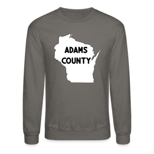 Adams County - Wisconsin - Crewneck Sweatshirt - asphalt gray