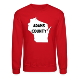 Adams County - Wisconsin - Crewneck Sweatshirt - red