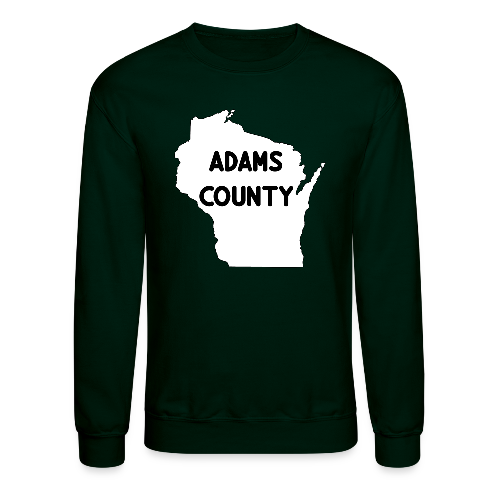 Adams County - Wisconsin - Crewneck Sweatshirt - forest green