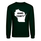 Adams County - Wisconsin - Crewneck Sweatshirt - forest green