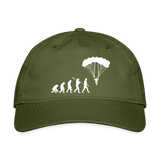 Skydiving Evolution - Organic Baseball Cap - olive green